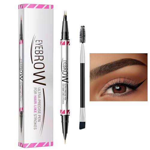Nixiara 2 in 1 Augenbrauenstift mit Eyeliner, doppelseitiger Augenbrauenstift, Eyelinerstift mit 2-in-1-Augenbrauenstift - Augenbrauenstift für Freundin, von Nixiara