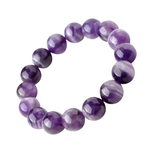 Nixiara Amethyst Armband für Damen, Amethyst Armband | Amethyst Armband in 8 mm | Naturperlenarmband | Echter Stein Armband Handmade | Dehnbares Armband ca von Nixiara