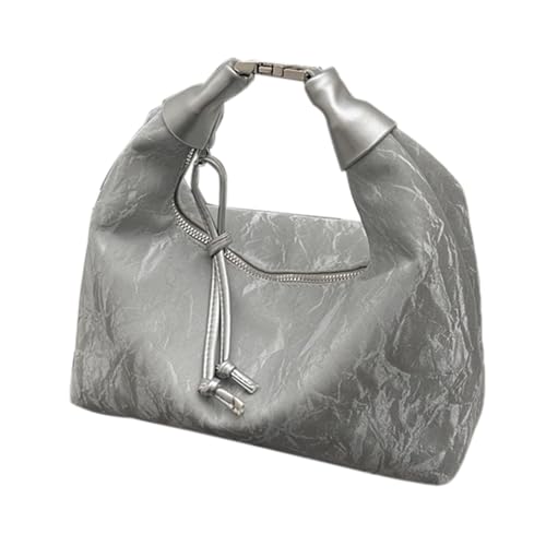 Nixiara Handtaschen für Damen, Handtaschen aus PU-Leder - Fomes aus modischem PU-Leder weiche Taschen | Elegante Einkaufstaschen mit Metallknotengriff, multifunktionale Handtaschen für, silber, Se von Nixiara