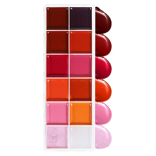 Nixiara Make-up-Palette | Lidschatten-Paletten – feuchtigkeitsspendendes Set, wasserdicht, vibrierende Pigmenttöne, 12 Farben, glänzend, für Frauen von Nixiara