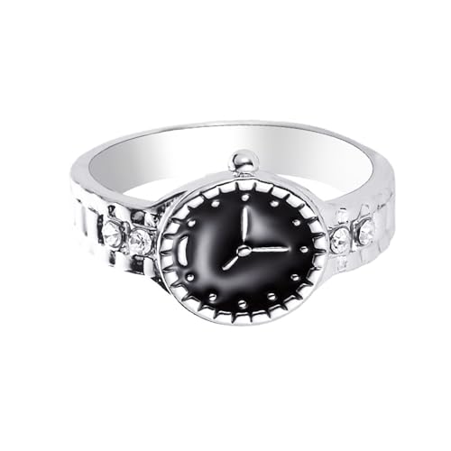 Nixiara Modischer, einfach zu kombinierender Ring mit Zifferblatt | Innovativer Uhren-Ring, Persönlichkeits-Pair-Ringe für Männer und Frauen – spezielles Design von Orol von Nixiara