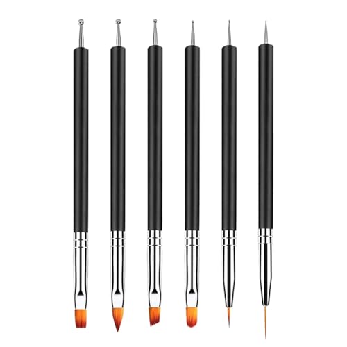 Pinsel-Set für - 6 Stück Doppelend-Stift - Praktische Doppelpunktwerkzeuge für Frauen für die Verwendung von Salons zu Hause, feine Beschichtungsbürsten weit verbreitet von Nixiara