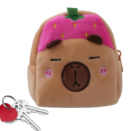 Nixiara Plüsch-Geldbörse, Capybara-Plüsch-Geldbörsen | Capybara-Themen-Geldbeutel-Cartoon-Geldbörse,Tragbare Organisationstasche Für Erwachsene, Multifunktionale Geldtasche Für Snacks, Schokolade, von Nixiara