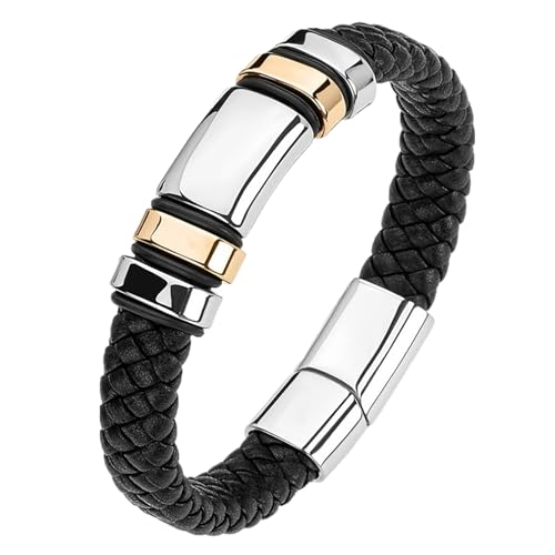 Vintage Wrap Armband Set - PU Ledermanschette, Verstellbarer Armreifen | Handgefertigtes Handgelenksgurt Für Männer, Geflochtene Modeschmuck Für Geburtstage, Ungezwungene Looks, Streetwear, Veranstalt von Nixiara