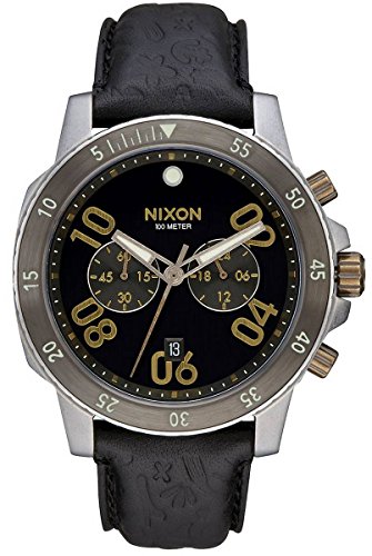 NIXON Ranger Chrono Leather Black / brass Fall Winter 16-17 - One Size von Nixon