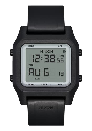 NIXON Staple A1309-100m Water Resistant Men's Digital Sport Watch (38mm Face, 22mm PU/Rubber/Silicone Band) - Black/Positive - Made with #Tide Recycled Ocean Plastics von Nixon
