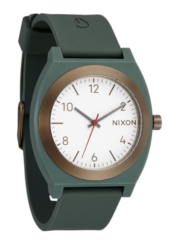 NIXON Time Teller OPP A1361-100 m wasserdichte Unisex-Analog-Modeuhr (40 mm Zifferblatt, 20 mm PU/Gummi/Silikonband), Salbeiblatt, One Size, Time Teller OPP von Nixon