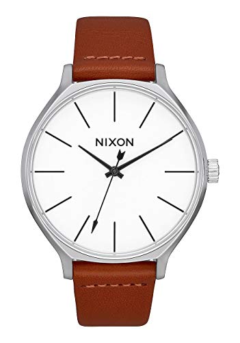 Nixon Armbanduhr Clique Leder Silver / Brown von Nixon