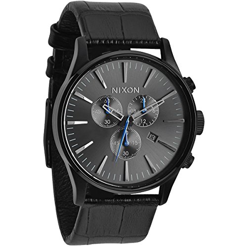 Nixon Armbanduhr Sentry Chrono Leder Black Gator von Nixon