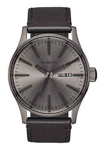 Nixon Armbanduhr Sentry Leder Gunmetal / Black von Nixon