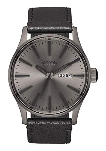 Nixon Armbanduhr Sentry Leder Gunmetal / Black von Nixon
