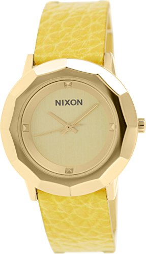 Nixon Damen Analog Quarz (Japanisch) Uhr mit Leder Armband A341-501_Goldtone von Nixon