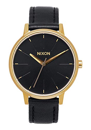 Nixon Damen-Armbanduhr Kensington Leather Gold/Black Analog Quarz Leder A108513-00 von Nixon