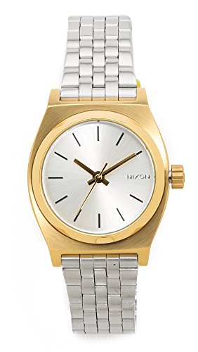 Nixon Damen-Armbanduhr Small Time Teller Gold/Silver Analog Quarz Edelstahl A3992062-00 von Nixon