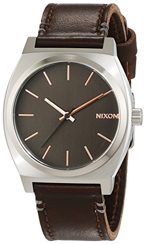 Nixon Damen-Armbanduhr Time Teller Gray/Rose Gold/Brown Analog Quarz Leder A0452066-00 von Nixon