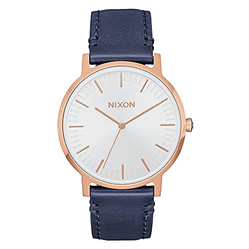 Nixon Unisex Erwachsene Analog Quarz Uhr mit Leder Armband A1199-2798-00 von Nixon