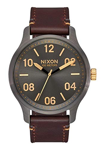 Nixon Herren Analog Japanischer Quarz Uhr mit Echtes Leder Armband A1243-595-00 von Nixon