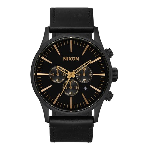 Nixon Herren Analog Japanisches Quarzwerk Uhr mit Leder Armband A1391-3088-00 von Nixon