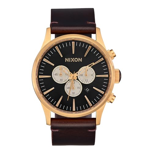 Nixon Herren Analog Japanisches Quarzwerk Uhr mit Leder Armband A1391-5033-00 von Nixon