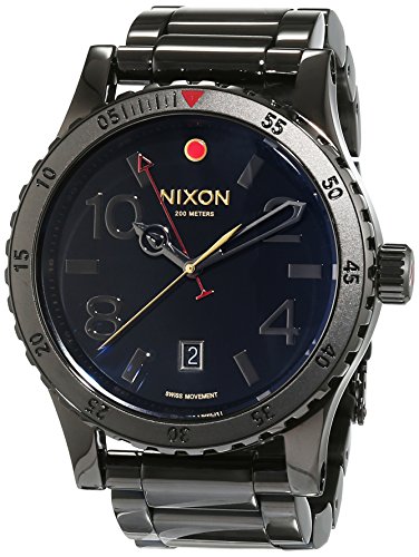 Nixon Herren-Armbanduhr Diplomat SS All Black Polished Analog Quarz Edelstahl A2771883-00 von Nixon