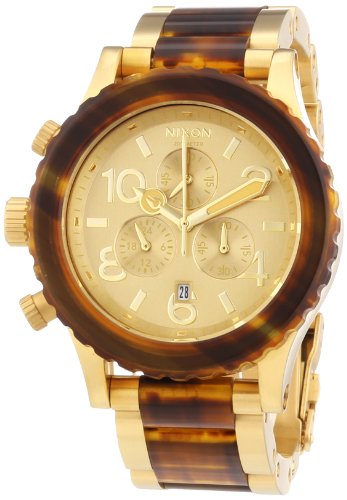Nixon Herren-Armbanduhr XL 42-20 Chrono Gold/Molasses Chronograph Quarz Verschiedene Materialien A0371424-00 von Nixon