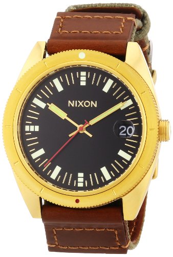 Nixon Herren-Armbanduhr XL Rover Surplus/Gold Analog Quarz Verschiedene Materialien A3551432-00 von Nixon