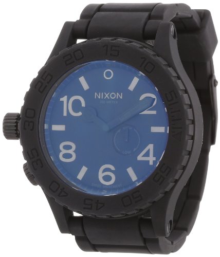 Nixon Herren-Armbanduhr XL The Rubber 51-30 Black Analog Quarz Verschiedene Materialien A236000-00 von Nixon