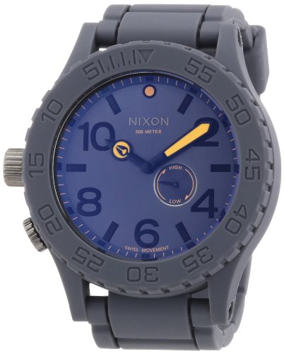 Nixon Herren-Armbanduhr XL The Rubber 51-30 Steel Gray Analog Quarz Verschiedene Materialien A2361235-00 von Nixon