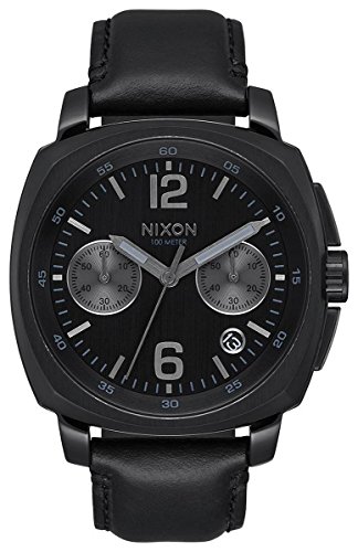 Nixon Herren Chronograph Quarz Uhr mit Leder Armband A1073-001-00 von Nixon