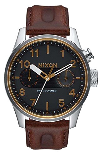 Nixon Herren Chronograph Quarz Uhr mit Leder Armband A977 019-00 von Nixon