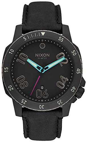 Nixon Herren Uhr Ranger Leather - All Black/Multi von Nixon