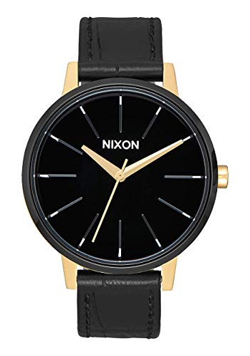 Nixon - Kensington Leather 37 mm Gold / Black / White - Armbanduhr Damen von Nixon