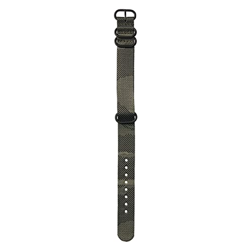 Nixon NATO Wechselarmband für Uhren mit 20 mm Abstand aus recyceltem Kunststoff in der Farbe Olive/Tarnmuster mit Schnalle und Beschläge aus Edelstahl, BA006-3387-00 von Nixon