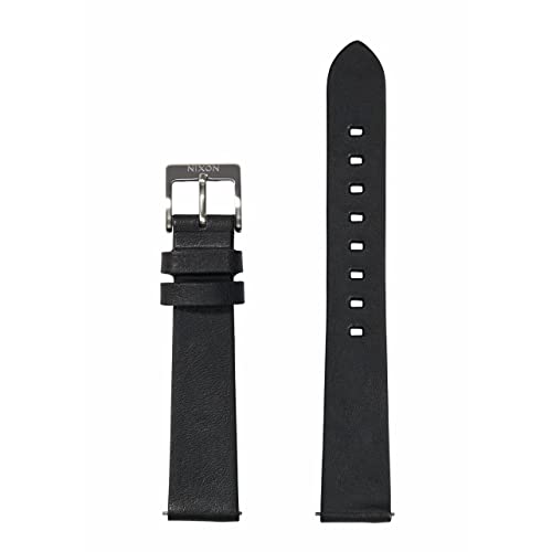 Nixon Pineapple Wechselarmband für Uhren mit 16 mm Abstand aus veganem Ananas-Leder in der Farbe Schwarz mit Edelstahlschließe und Armbandöse, BA001-000-00 von Nixon