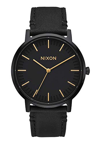 Nixon Armbanduhr Porter Leder All Black / Gold von Nixon