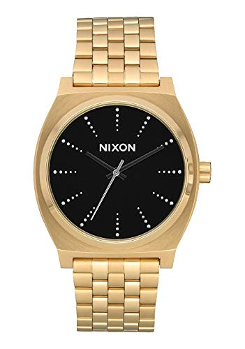 Nixon Time Teller Herrenuhr Analog Quarz mit Edelstahl Armband Gold / Schwarz / Silber von Nixon