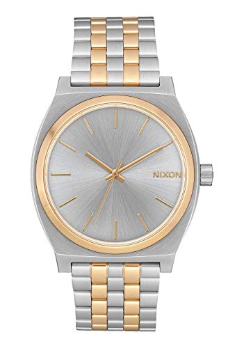 Nixon Time Teller Herrenuhr Analog Quarz mit Edelstahl Armband Silber / Gold von Nixon