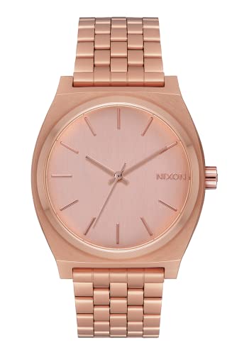 Nixon Time Teller Unisexuhr Analog Quarz mit Edelstahl Armband All Rose Gold von Nixon