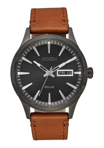 Nixon Unisex Analog Japanisches Quarzwerk Uhr mit Leder Armband A1347-131-00 von Nixon