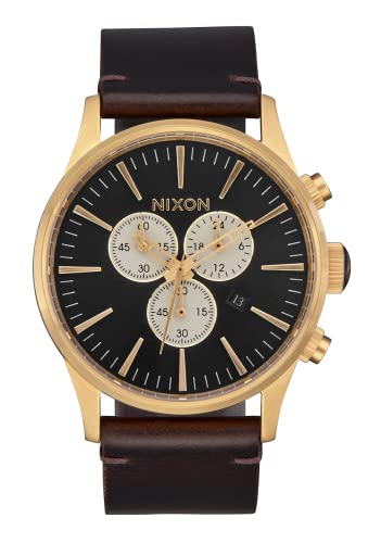 Nixon Unisex Analog Japanisches Quarzwerk Uhr mit Leder Armband A405-5033-00 von Nixon