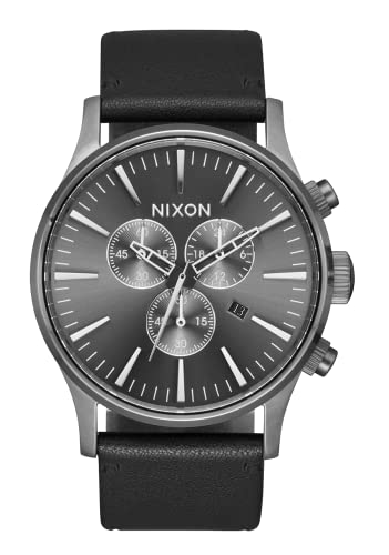 Nixon Unisex Analog Japanisches Quarzwerk Uhr mit Leder Armband A405-680-00 von Nixon