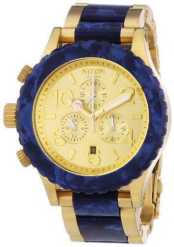 Nixon Unisex-Armbanduhr The 42-20 Chrono Gold/Royal Granit Chronograph Quarz Edelstahl beschichtet A0371038-00 von Nixon