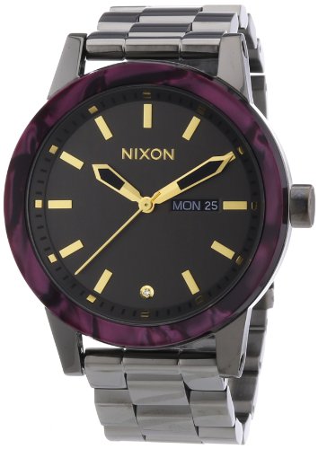 Nixon Unisex-Armbanduhr The Spur Gunmetal/Velvet Analog Quarz Edelstahl A2631345-00 von Nixon