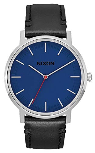Nixon Unisex Erwachsene Analog Quarz Uhr mit Leder Armband A1058-1647-00 von Nixon