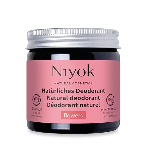 Niyok® 2-in-1 anti-transpirante Deocreme "Flowers" (40ml) • Natürliches Deo ohne Aluminium • 24h Schutz vor Geruch & Schweiß • Deodorant Creme für Damen & Herren • Feste Deo Creme vegan von Niyok