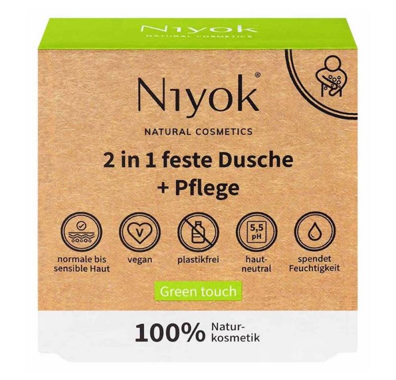 Niyok Feste Duschseife 2in1 feste Dusche+Pflege - Green touch 80g von Niyok