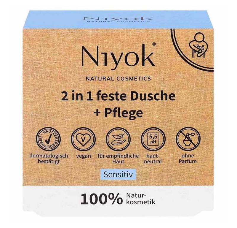 Niyok Feste Duschseife 2in1 feste Dusche+Pflege - Sensitiv 80g von Niyok