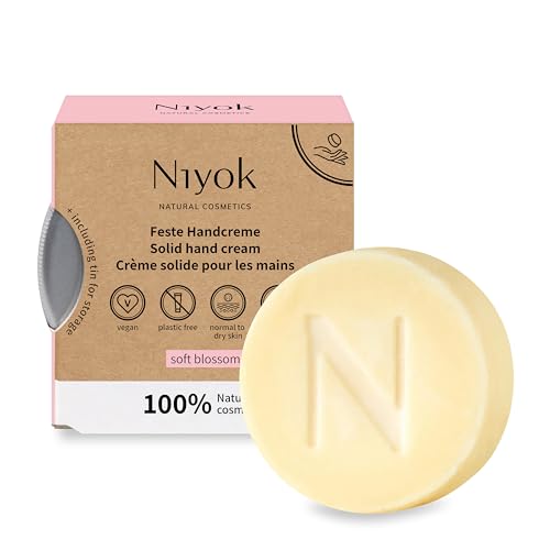 Niyok® Feste Handcreme "Soft Blossom" (50g) • Handlotion mit Vitamin E • Schnell einziehend & feuchtigkeitsspendend • Natürliche Handcreme • Für trockene Hände • Plastikfrei & Vegan von Niyok