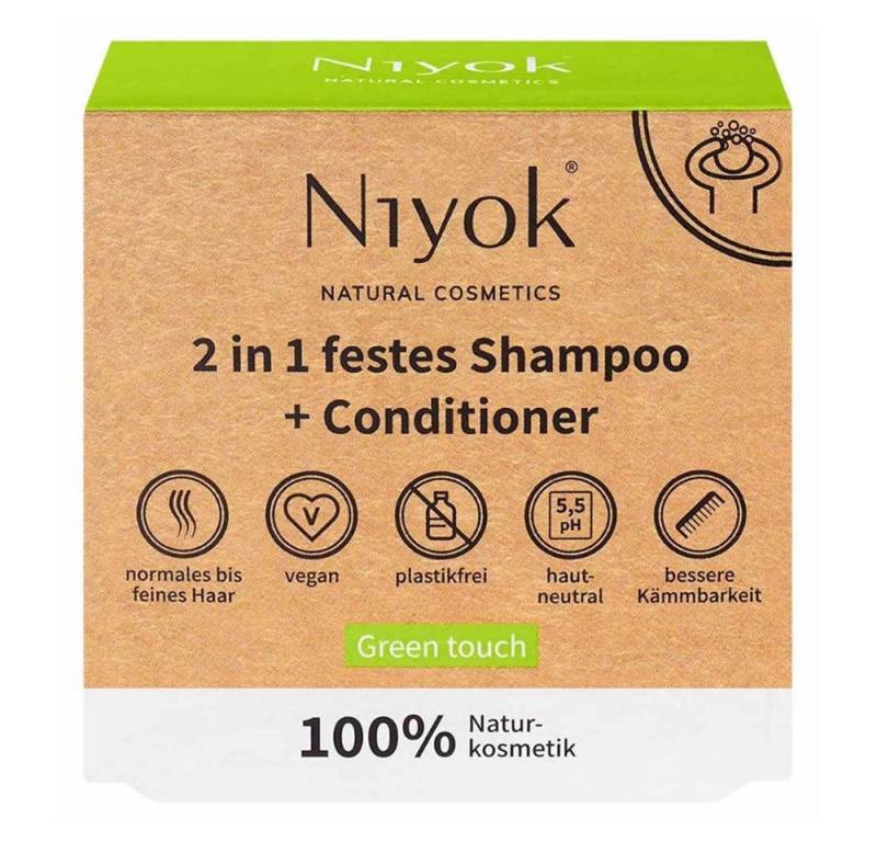 Niyok Festes Haarshampoo 2in1 festes Shampoo+Conditioner - Green touch 80g von Niyok