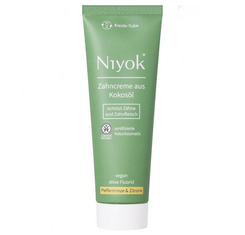Niyok Zahnpasta Zahncreme Pfefferminze Zitrone ohne Fluorid, 75 ml von Niyok